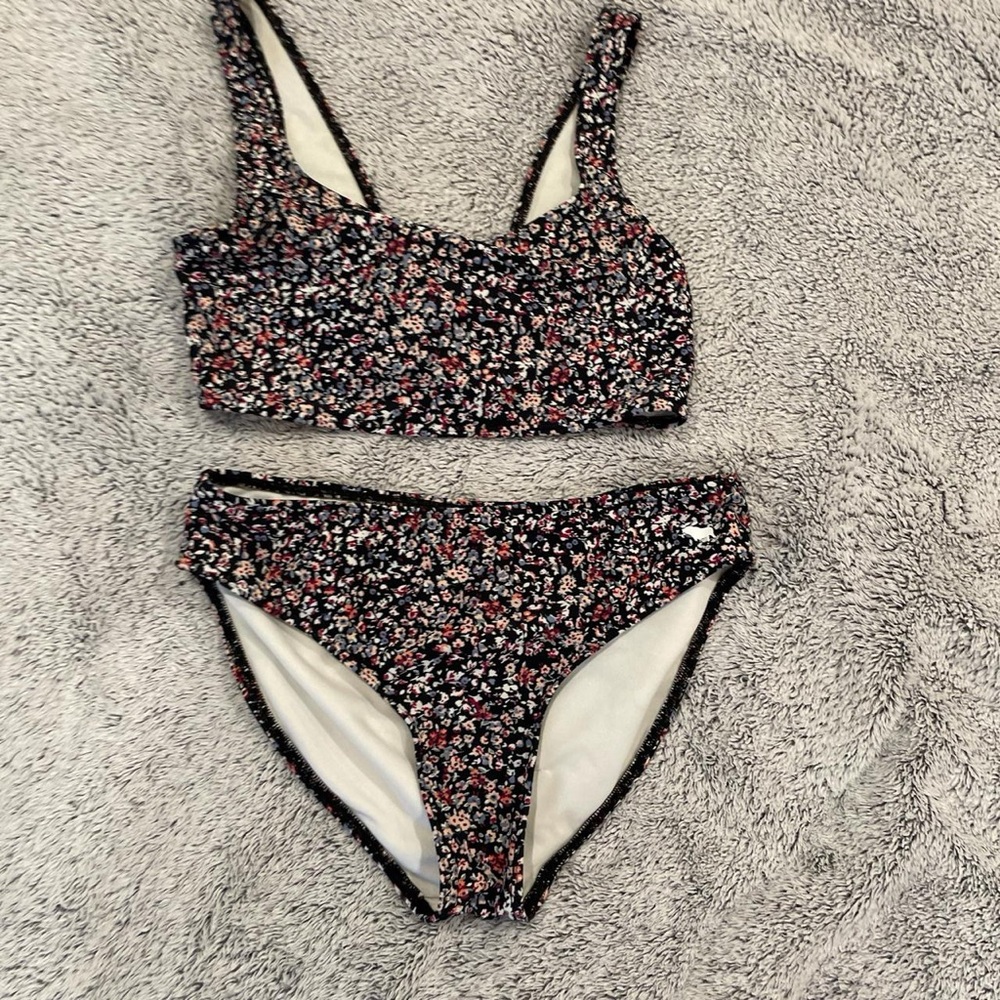 Abercrombie Kids Floral Bikini - Black and White